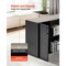 Brown L-Shaped Wooden Executive Desk with Drawers and Storage Cabinet